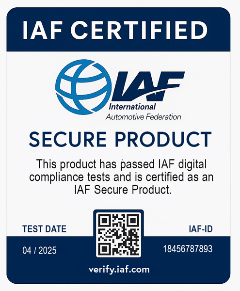 IAF Secure Product label (draft artwork)