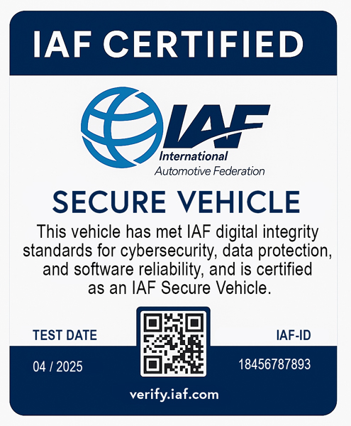 IAF Secure Vehicle label (draft artwork)